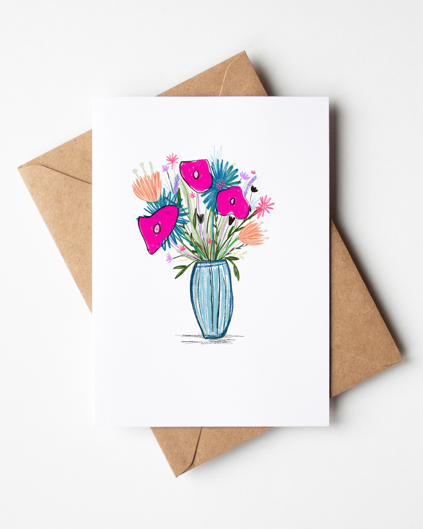 Floral Vase Greetings Card