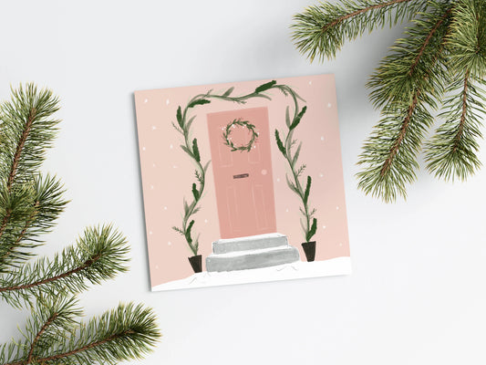 Festive Doorway Greetings Card