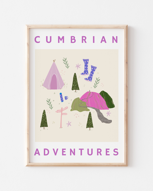 Cumbrian Adventures Poster A4 / A3